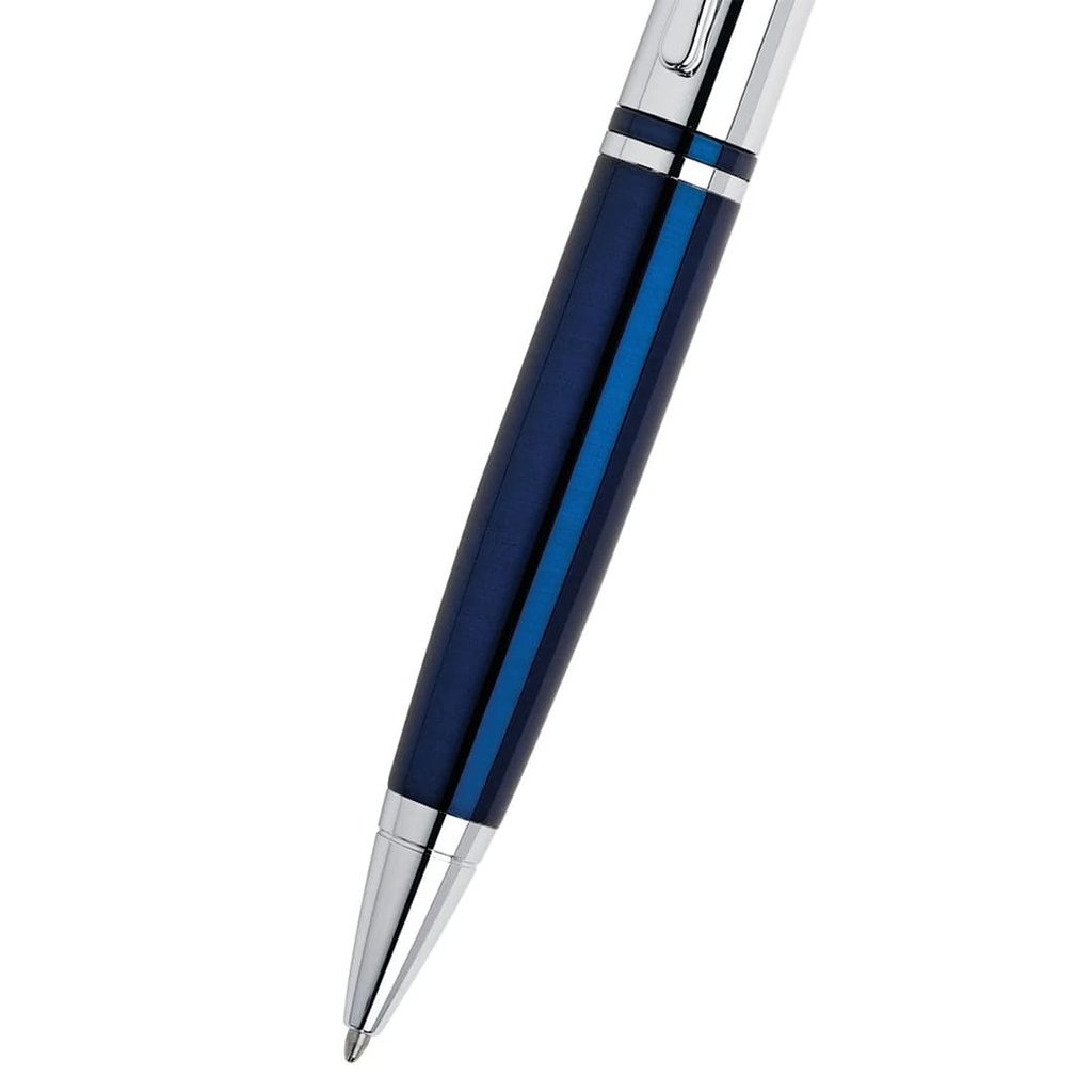 Calais Chrome & Blue Lacquer Ballpoint Pen