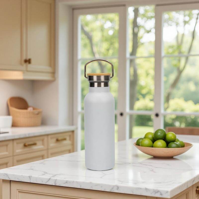 ALMERIA - Giftology Double Wall Stainless Steel Bottle 500ml - White