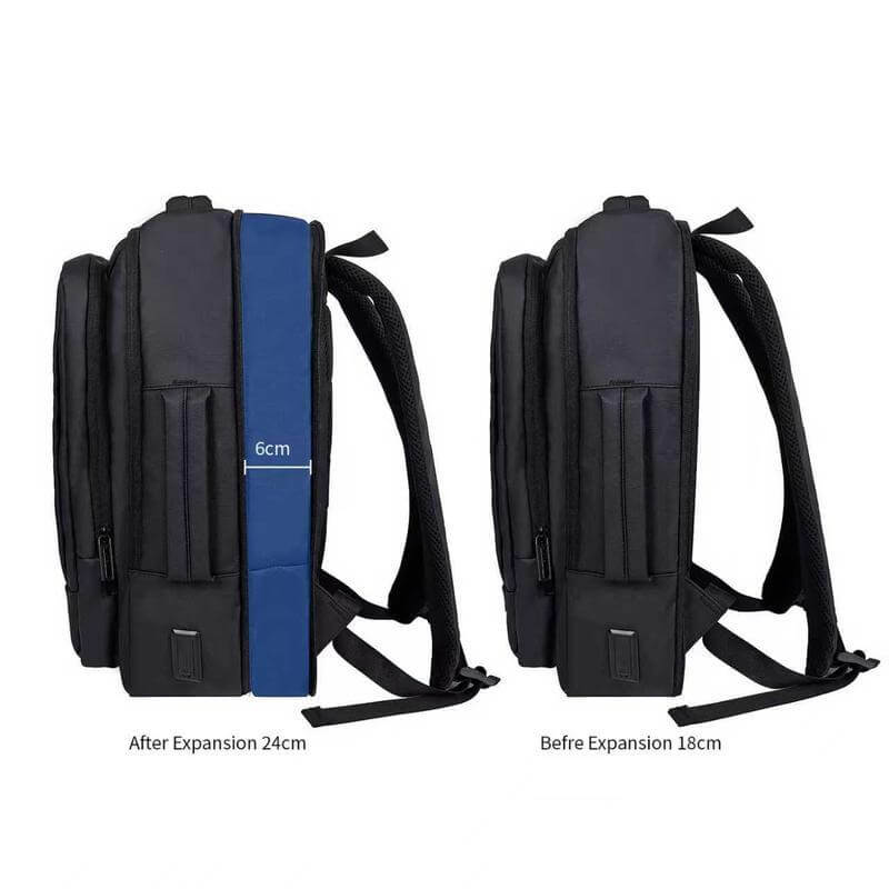 TURISMO - Santhome Expandable 17" Business Backpack - Black