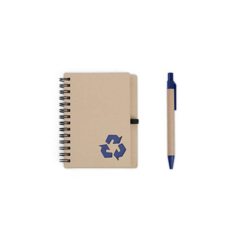 HASSA - eco-neutral A6 Notepad & Pen Set with Sticky Note - Navy Blue
