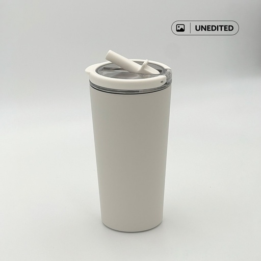 MARBELLA - Hans Larsen Double Wall Tumbler with Sip Lid 600 ml - White