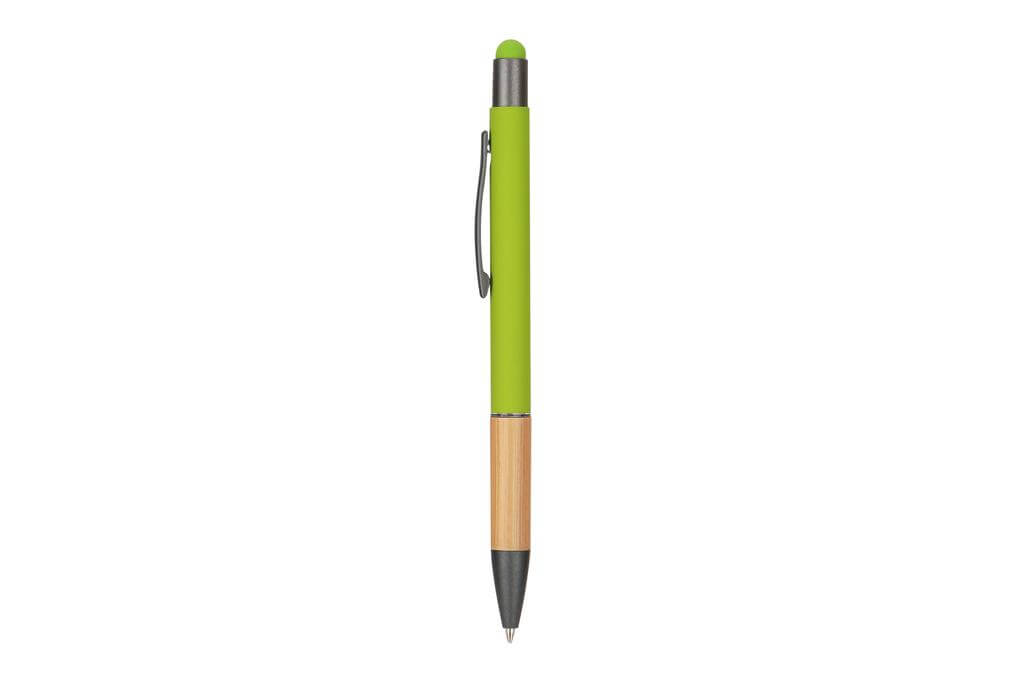 AYTOS - Metal Stylus Pen with Bamboo Grip and Rubberized Aluminium Barrel - Green