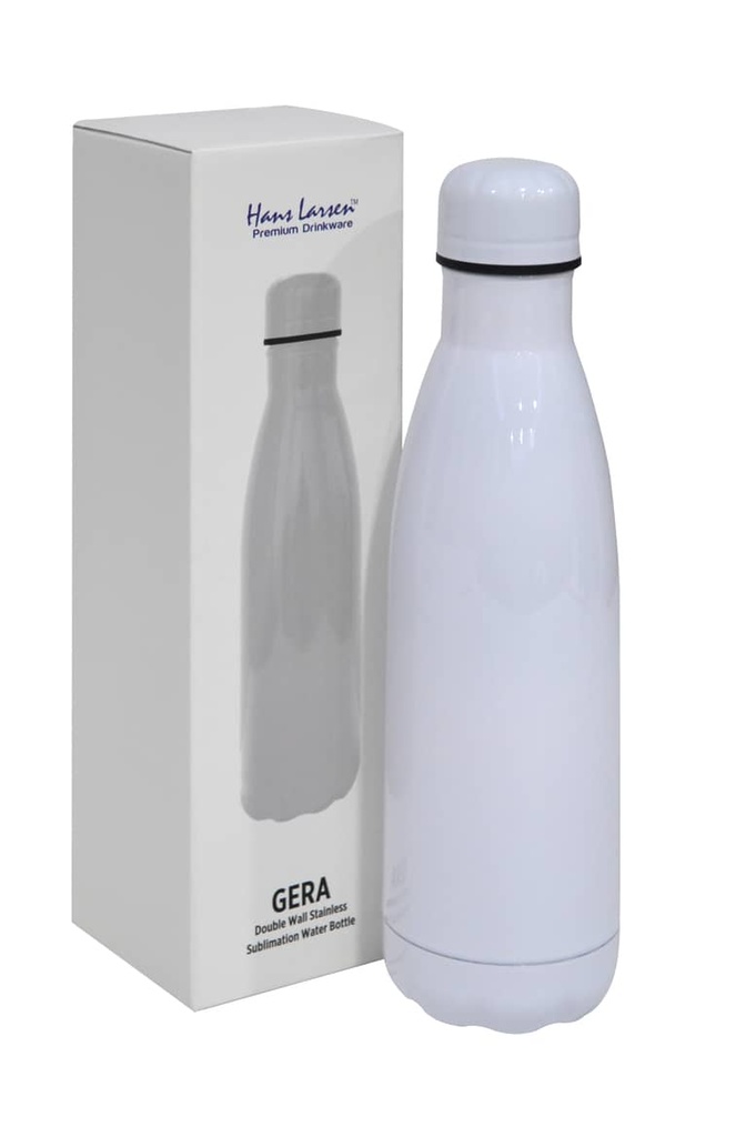 Gera - Hans Larsen Double Wall Stainless Sublimation Water Bottle - White