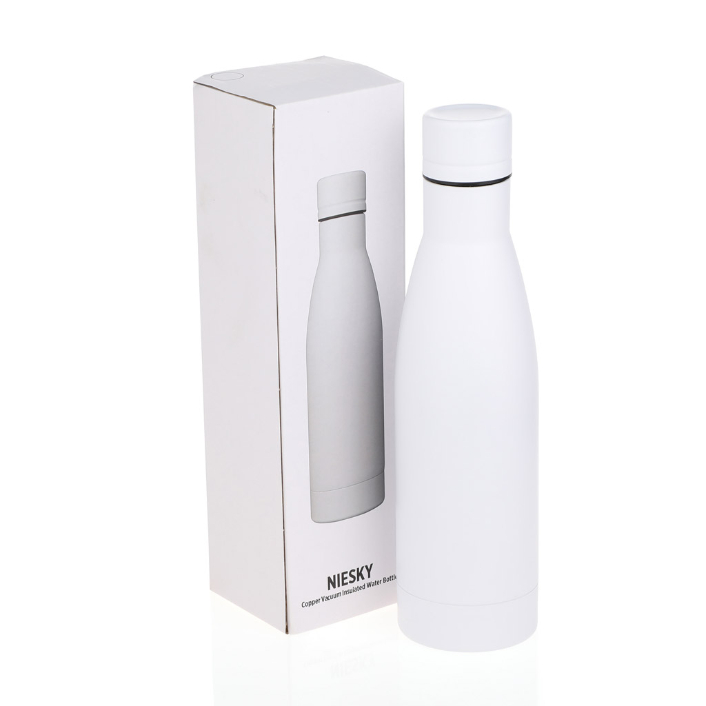 NIESKY - Copper Vacuum Insulated Double Wall Water Bottle - White