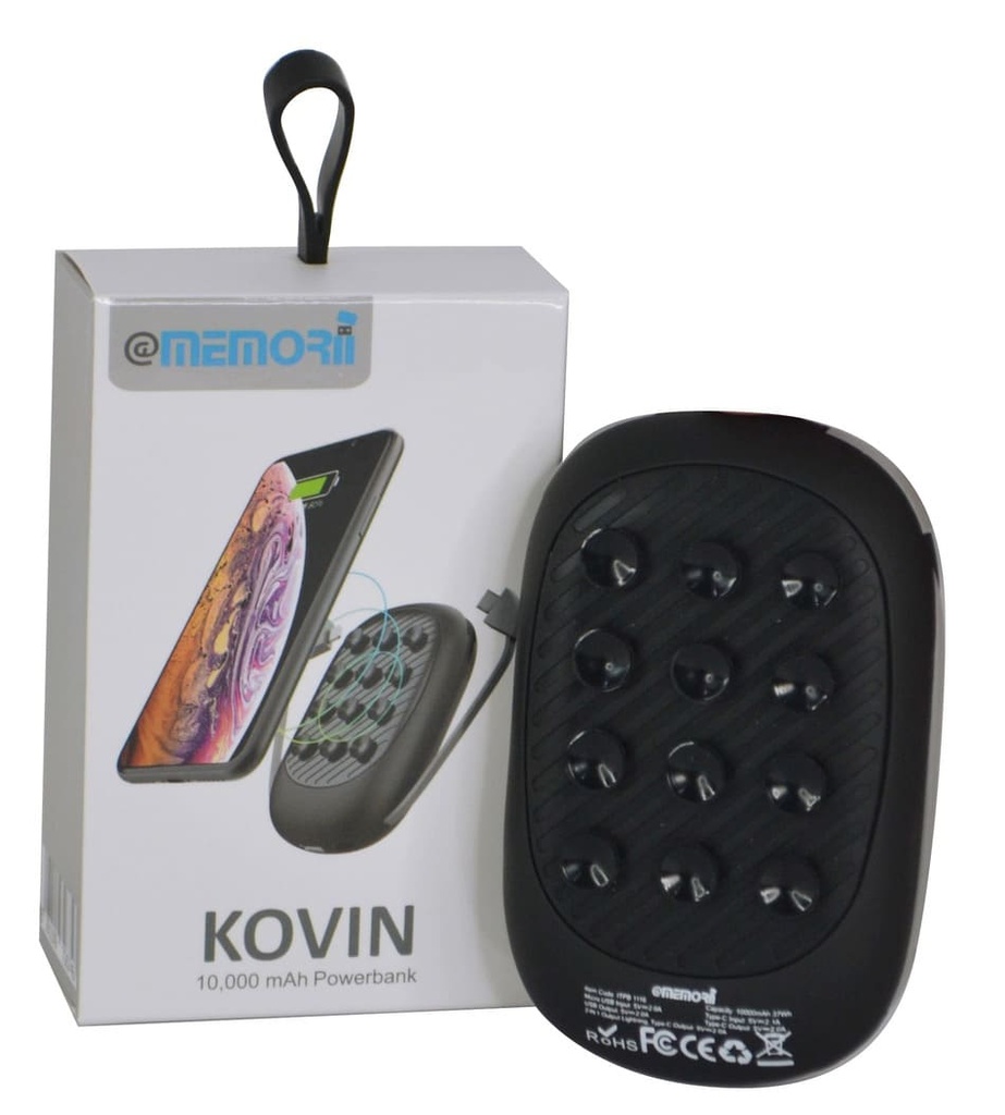 KOVIN - @memorii 10000mAh Suction Power Bank With Light-Up Logo