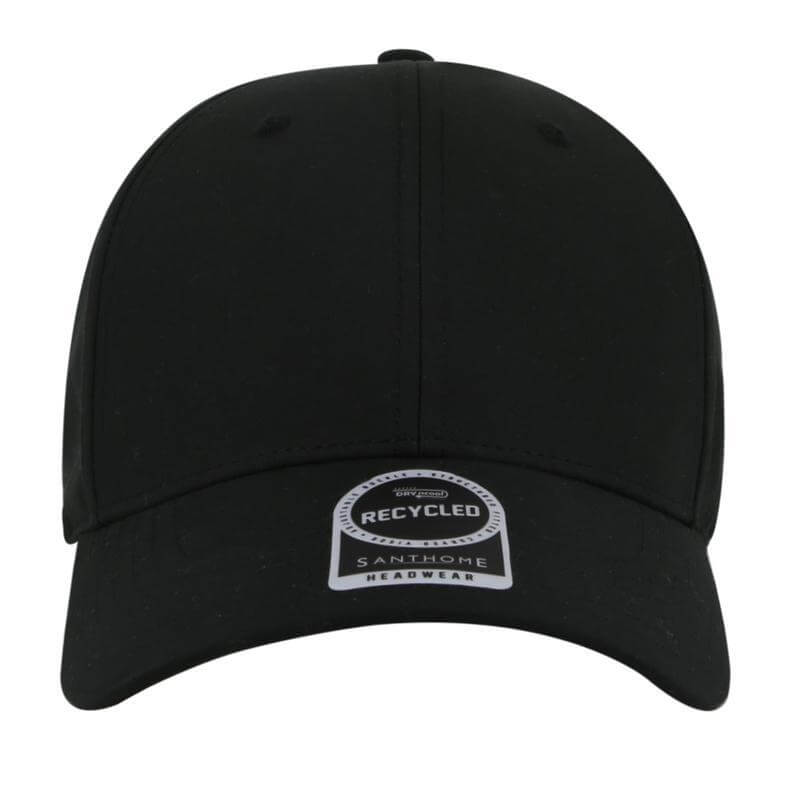 ULTRA - Santhome 6 Panel Recycled Dry n Cool Cap - Black