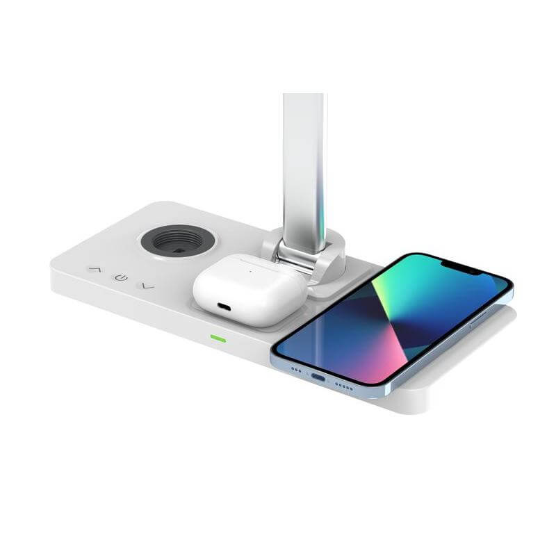 VELES - @memorii 3 in 1 Wireless Charger with Lamp - White