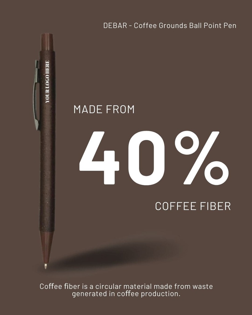 DEBAR - Coffee Grounds Ball Point Pen - Natural