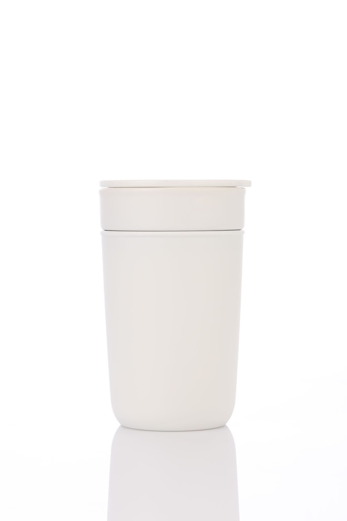 SAVONA - Hans Larsen Premium Ceramic Tumbler With Recycled Protective Sleeve - White