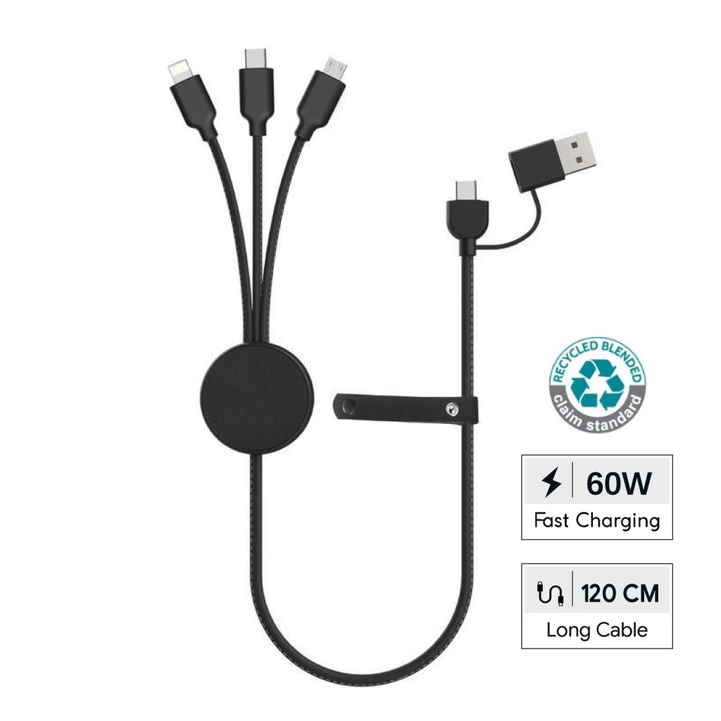 KOPER - @memorii Recycled 6-in-1 Charging Cable - Black