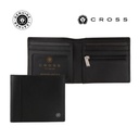 CROSS Pebble Leather 6CC Classic Fold Wallet with 6CC Cardholder - Black