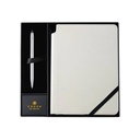 Cross Click™ Chrome Ballpoint Pen with Classic White Journal Gift Set