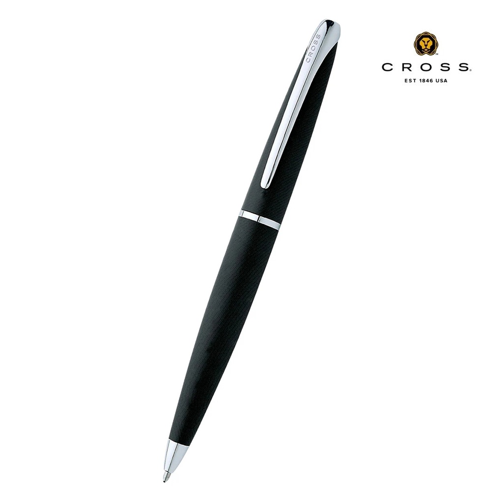 Cross ATX® Basalt Black with Polished Chrome Appointments Ballpoint Pen (Blue Ink) 