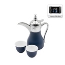 [GSHL 9635] WESAL - Hans Larsen Dallah Nano Gift Set with 2 Cava Cups - Blue / Chrome 