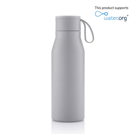 [DWHL 3175] R-NEBRA - CHANGE Collection Recycled Stainless Steel Vacuum Bottle with Loop - Grey