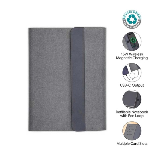 [ITFO 1240] BERGMUND - Santhome 10000mAh Mag Wireless Powerbank Portfolio - Black