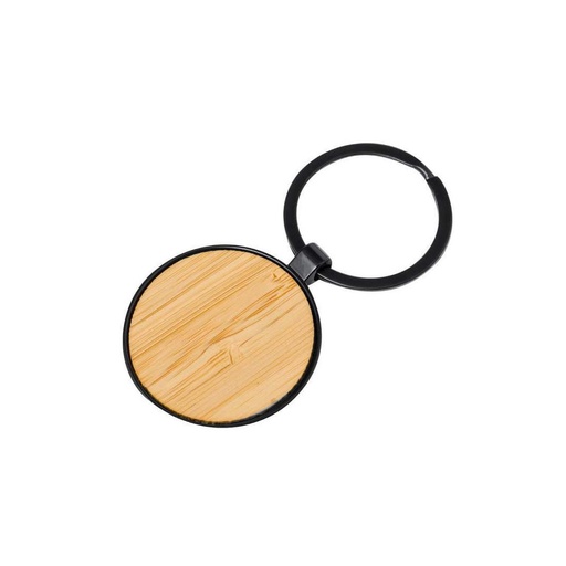 [MSKC 9217] JACA - Round Bamboo Metal Keychain