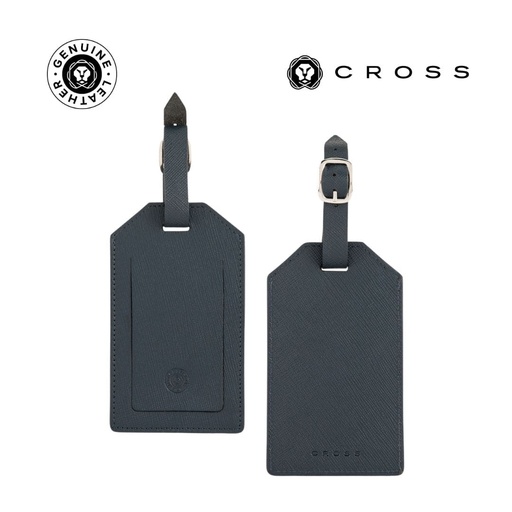 [LACR 2010] CROSS Saffiano Leather Luggage Label - Navy Blue