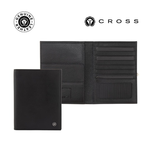 [LACR 2024] CROSS Soft Grain Leather 9CC Passport Travel Wallet - Black