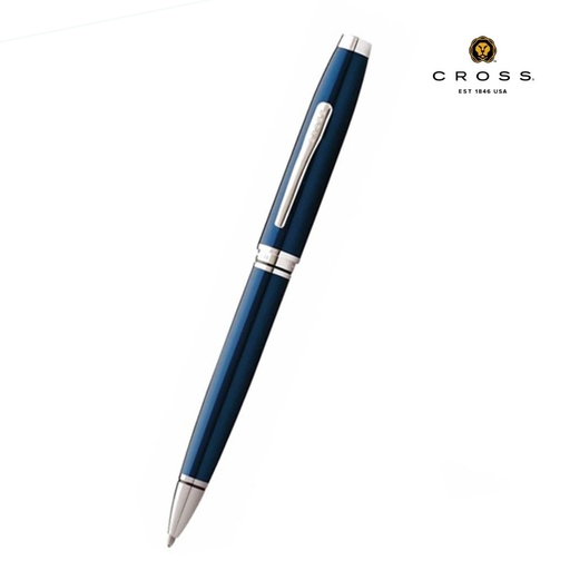 [WICR 5377] Coventry Blue Lacquer with Polished Chrome Appointments Ballpoint Pen (Blue Ink) 